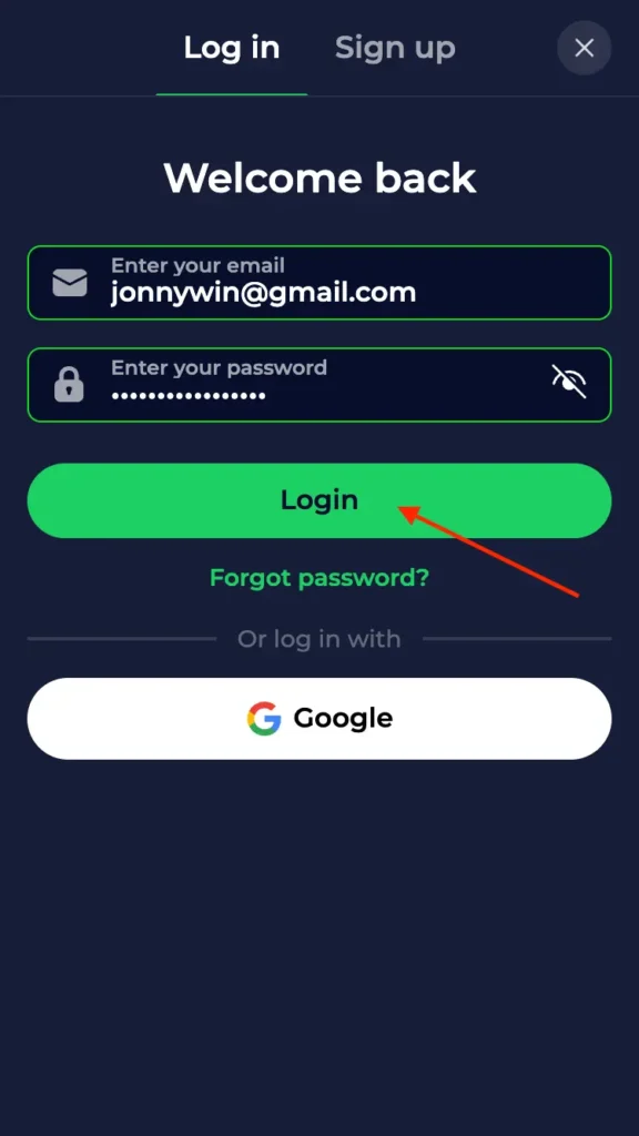 Nine WIn Casino Login Button